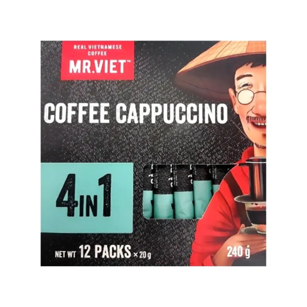Cà Phê Hòa Tan, Coffee Cappuccino 4 in 1, 12 Gói (240g) - MR. VIET